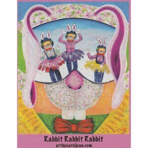 Rabbit TuTu Art Print Carol Jean 4x5 Card Steamboat Easter Break Colorado Skiing